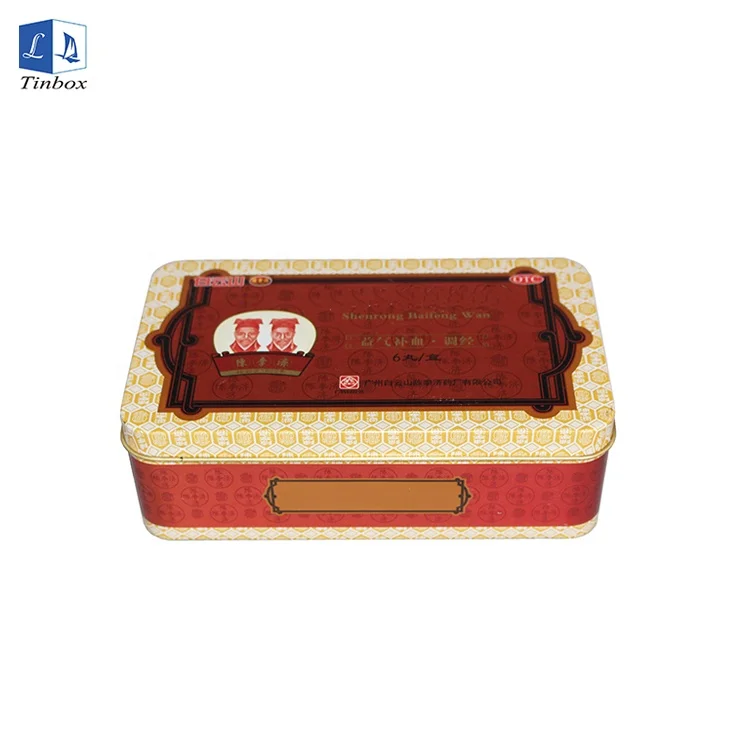 
Rectangular Pill Packaging Tin Box Storage 