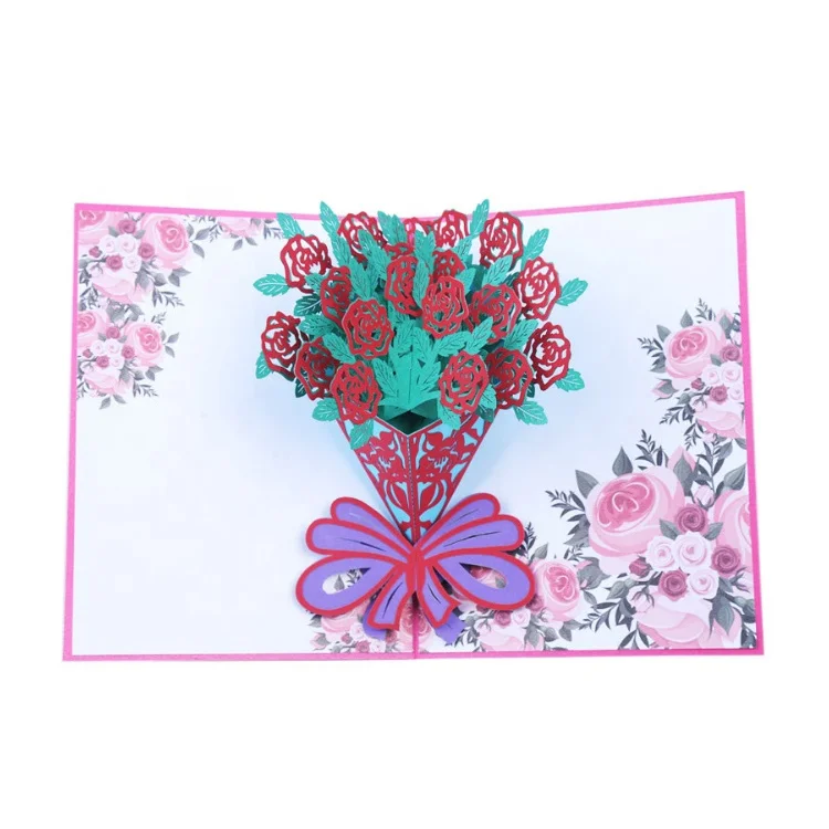 
Eagles Creative Design Custom Flower Shaped Pop Up 3d Greeting Cards 