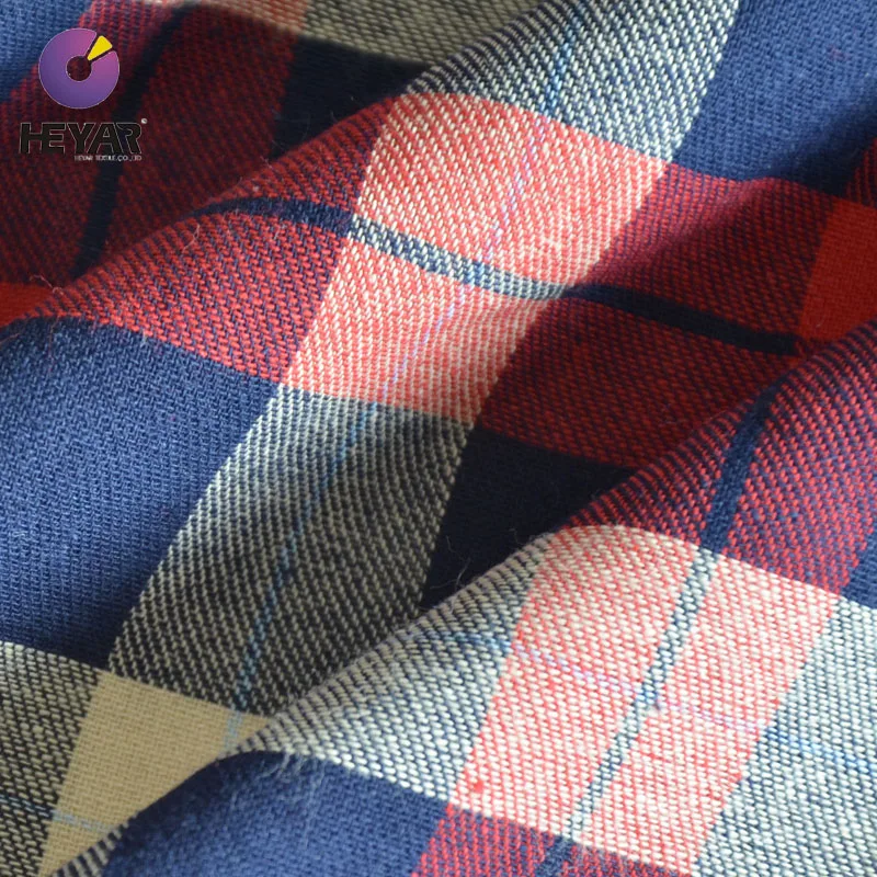 high quality wholesale 100cotton yarn dyed check brushed flannel  fabric