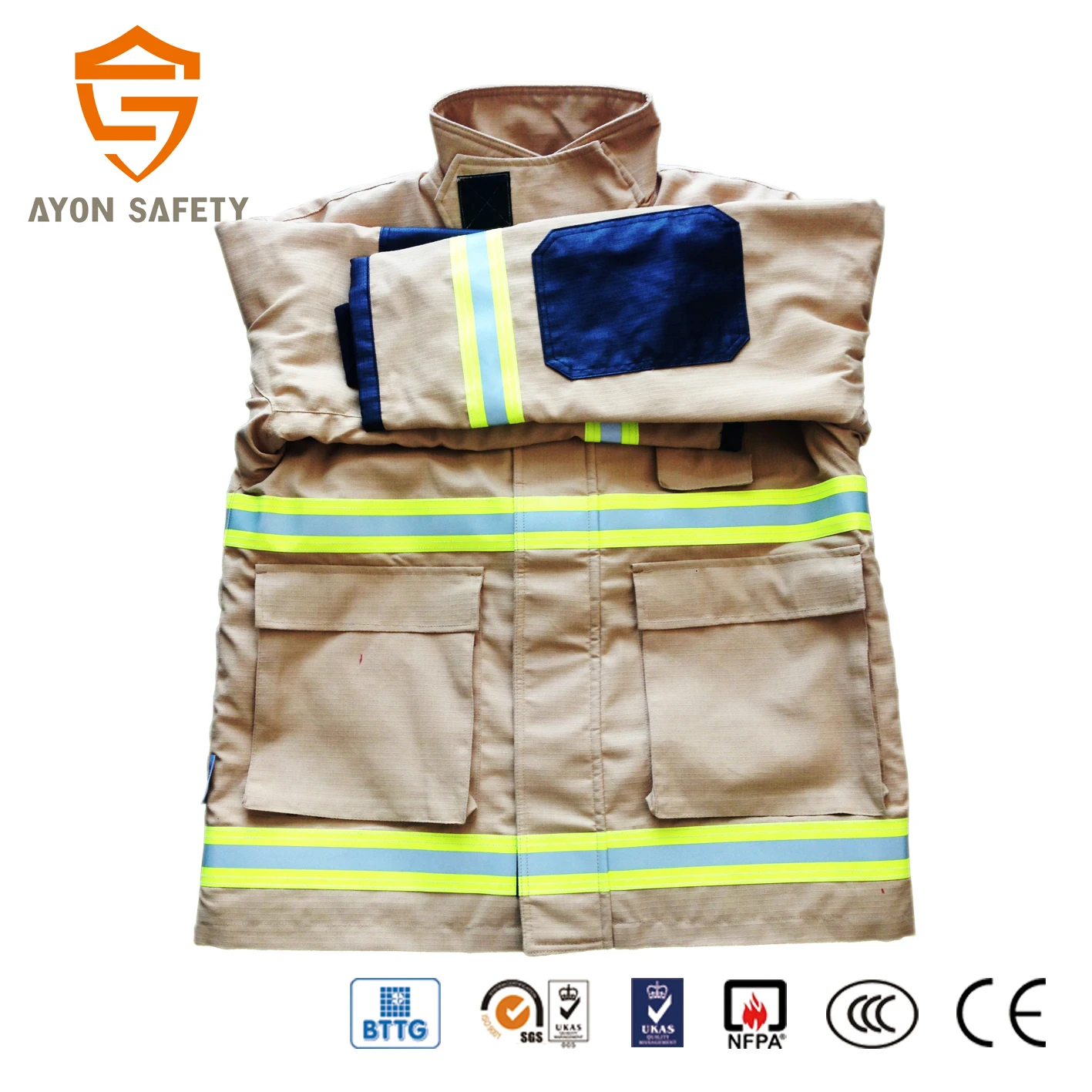 EN469 Certified Safety Fire Retardant Suit used for firefighting, firefighter suit-Ayonsafety
