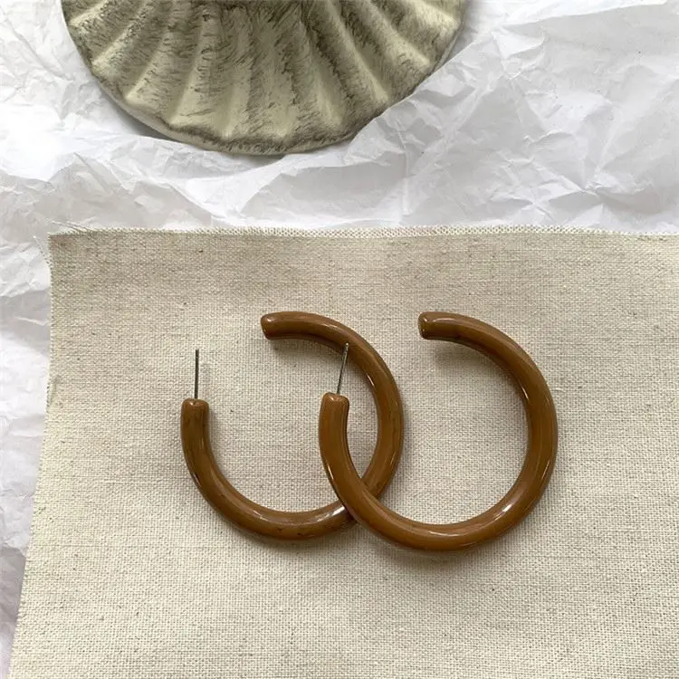 
Fashion New Fashion Acetate Geometric Hoop Earrings Jewelry Tortoise Shell Stud Earring For Women 