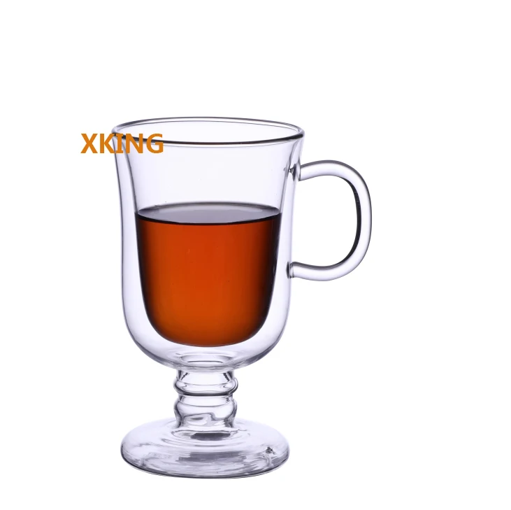Double layer high borosilicate glass coffee goblet beer cup exported to Turkey