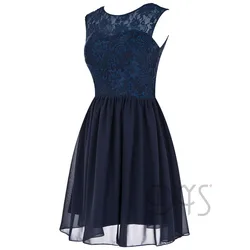 Женское короткое платье невесты Suzhou Apparel, темно-синее платье подружки невесты, 2019