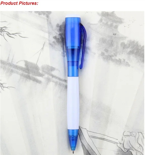 2 In 1 Multi Function Led Flash Plastic Light Pen For Promotion Gift Plastic Ball Pen