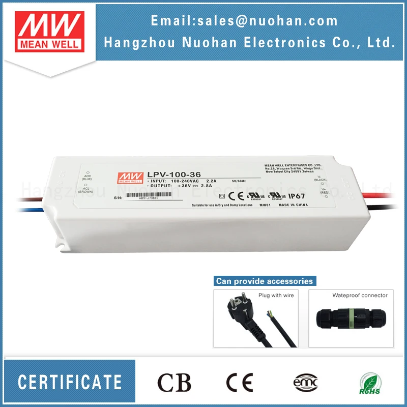 Mean well LPV-100-36 100W 36V led driver led strip light driver