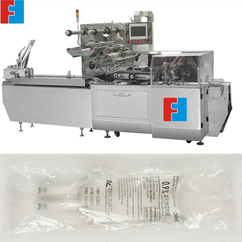 full automatic iv infusion bag flow pillow packing machine