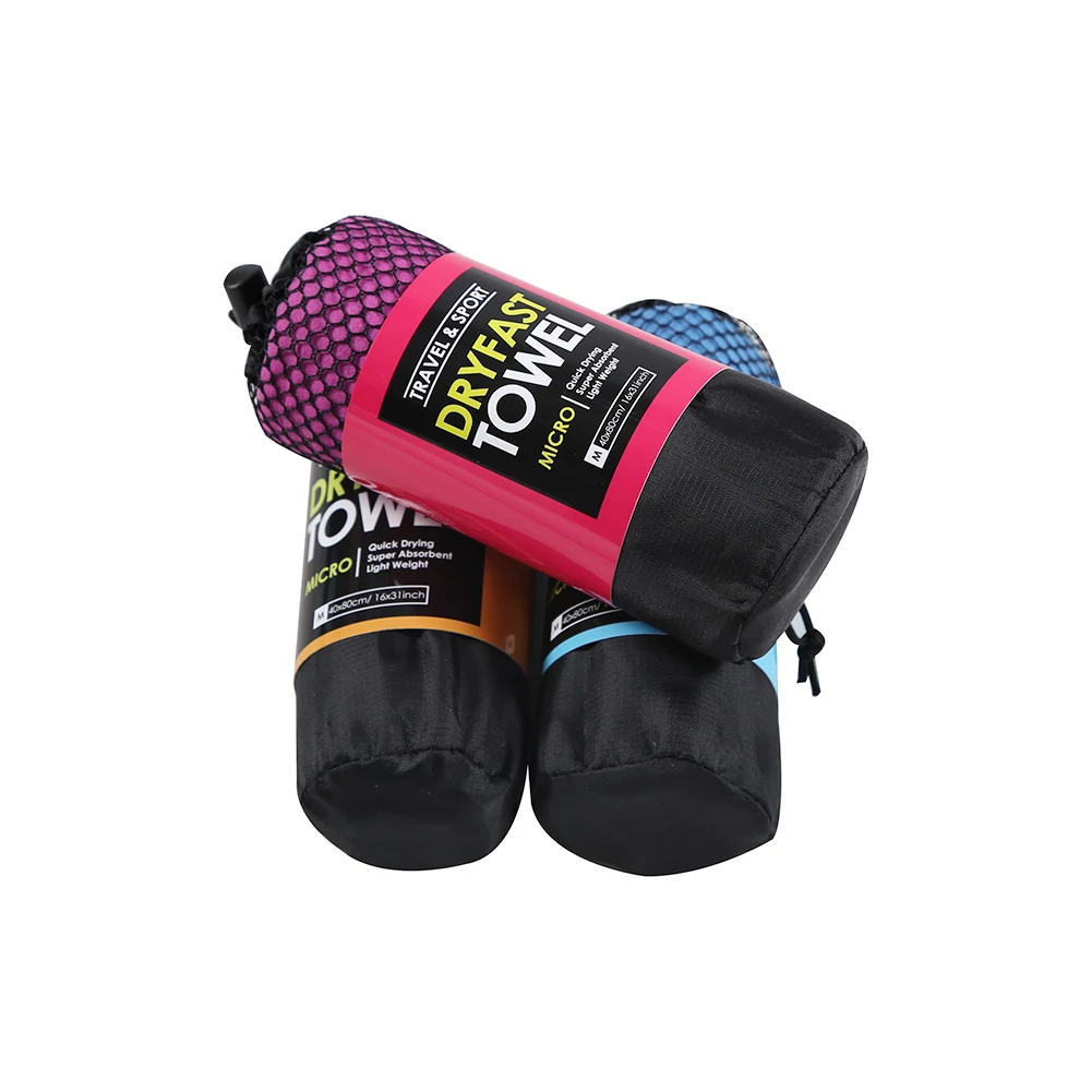 Wholesale Personalized Custom Printed 80 Polyester 20 Polyamide Micro Fiber Outdoor Towel With Pocket
