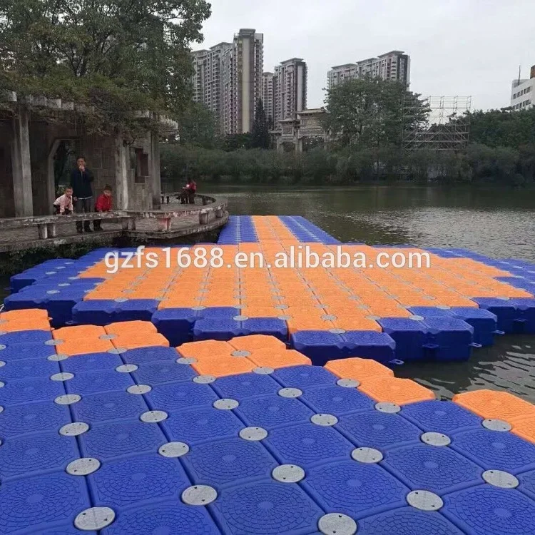 Floating swimming pool and floating bridge for water park
