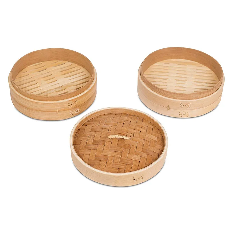 factory outlet customized logo and size dim sum steamer set idli cooker bamboo food steamers for Chinese food dumpling