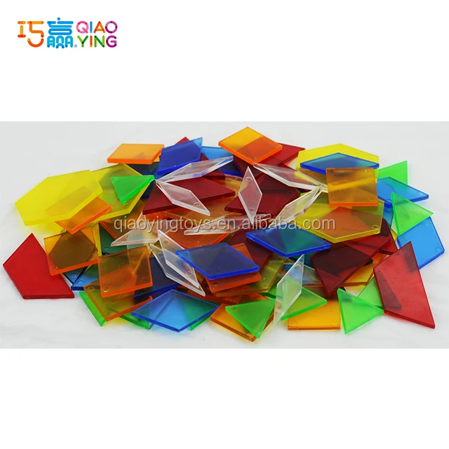 
Translucent Solid Pattern Blocks, Fine Motor Skills Educational Kids Toys, Fun and Easy Learning Play Set 