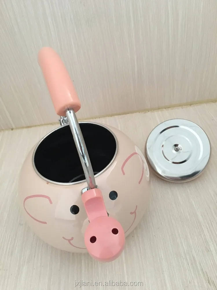 
Cute Piggy Style Kettle Enamel Kettle Whistling Kettle High Quality 