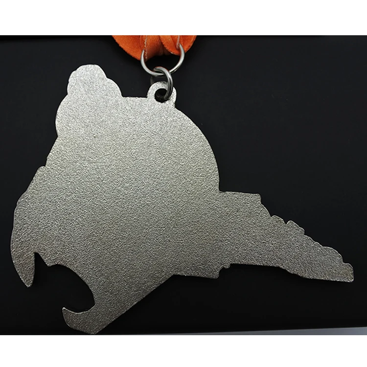 Custom Metal Virtual Run Race Medal Turkey Shaped Trot Run Half Marathon Sports Medallas