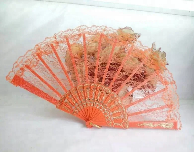 
Amazon Chinese small pp pvc lace plastic hand fan for wedding in bulk 