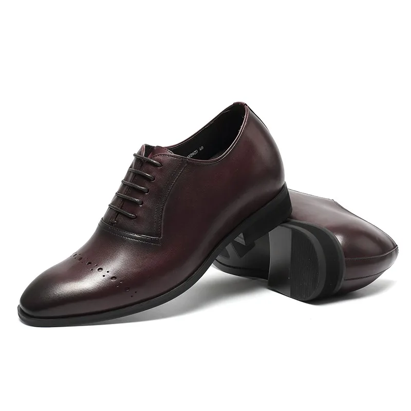 2022 factory elegant man handmade business dress leather shoe men height increasing shoes