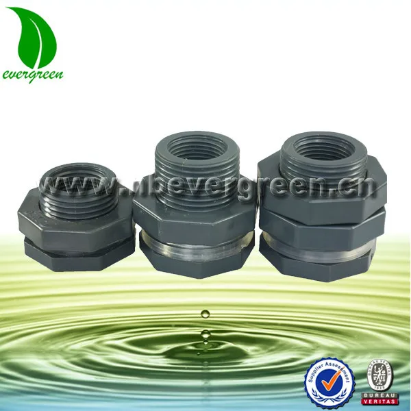 Heavy duty 2inch PVC plastic bulkhead fitting for Aquarium