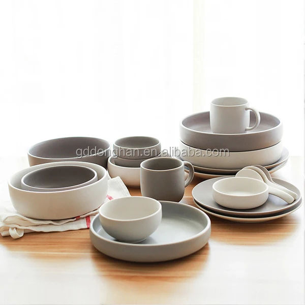 Chinese stoneware grey glazed dinnerware latest tableware