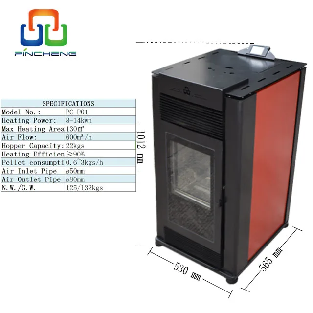 Central Heating Industrial Pellet Stove 14KW Poland with Free pellet stove Parts