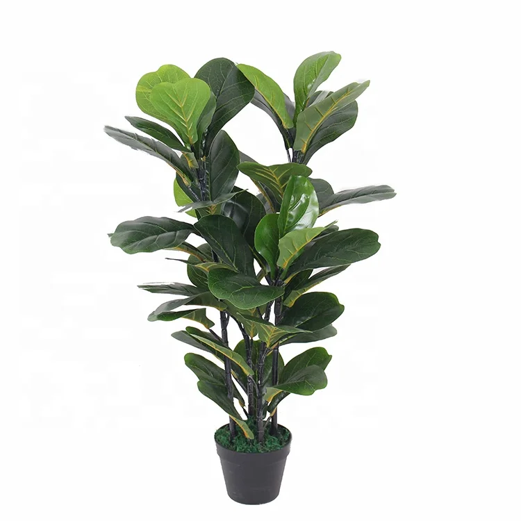 Best price lifelike fiddle leaf plant 90cm artificial ficus lyrata, custom home decoration fabric plastic large artificial tree