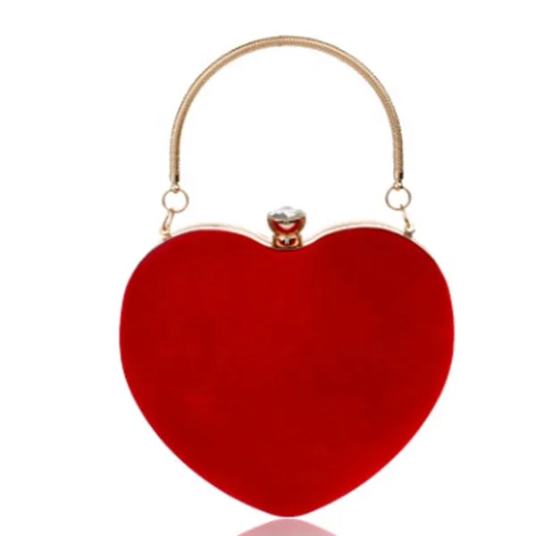 
JUNYUAN Heart Shape Lady Hand Makeup Bag For Women 
