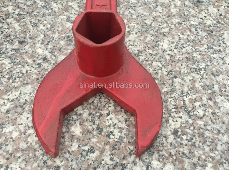 Outdoor secure red fire fighting ground fire hydrant wrench