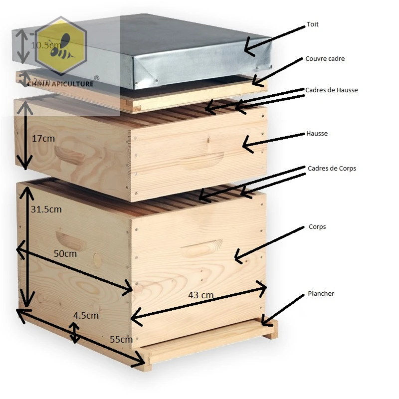 Hot sale with low price bee hive wooden dadant beehive
