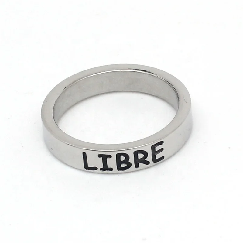 Custom Made Stainless Steel Ring Engraved Text Signet Ring