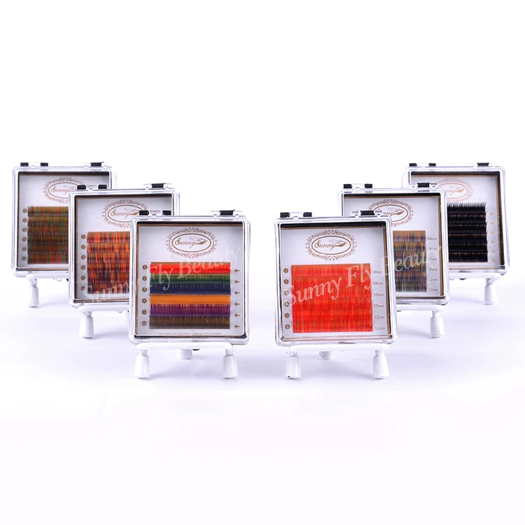 
Stars colors eyelash extension individual rainbow candy colored eye lash extension 