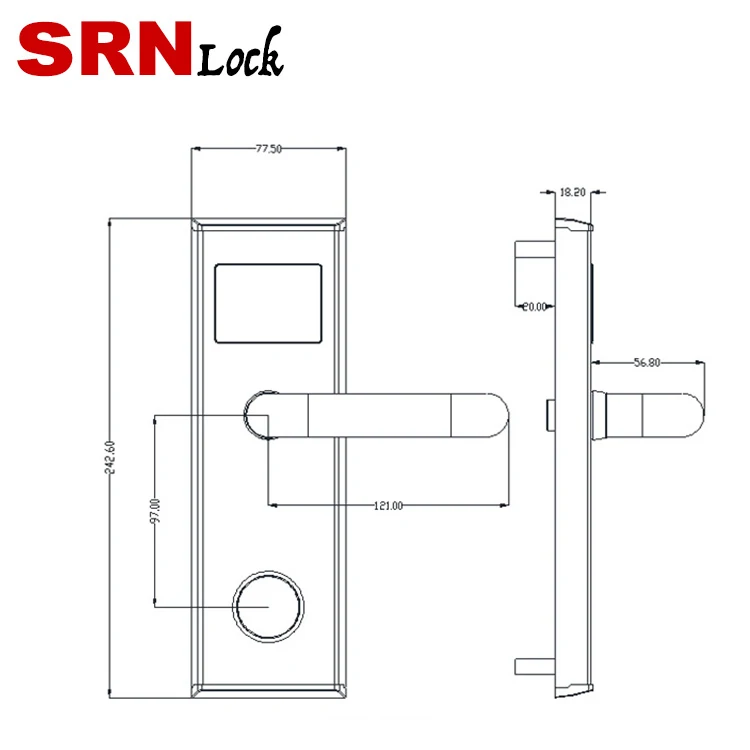 
electronic RFID Read door lock with key and card 