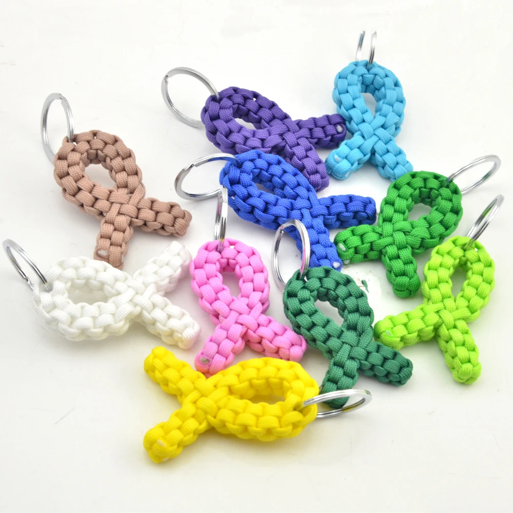 2016 new fashion style colored fish shape paracord 550 keychain decoration wholesale