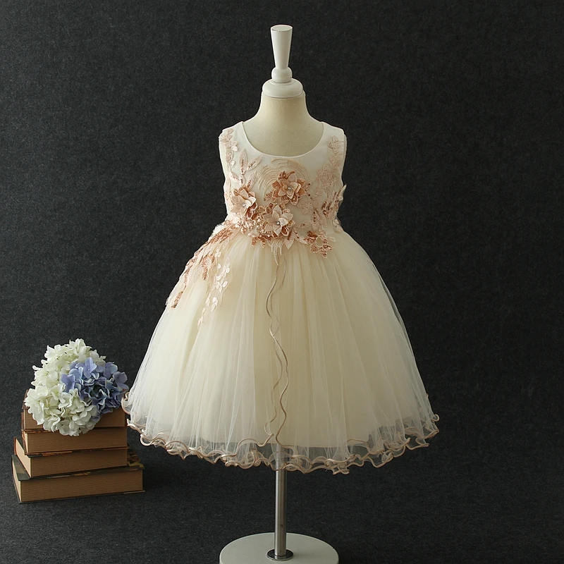 2024 New Design smocked new years eve party dress red fairy princess flower girls party dresses