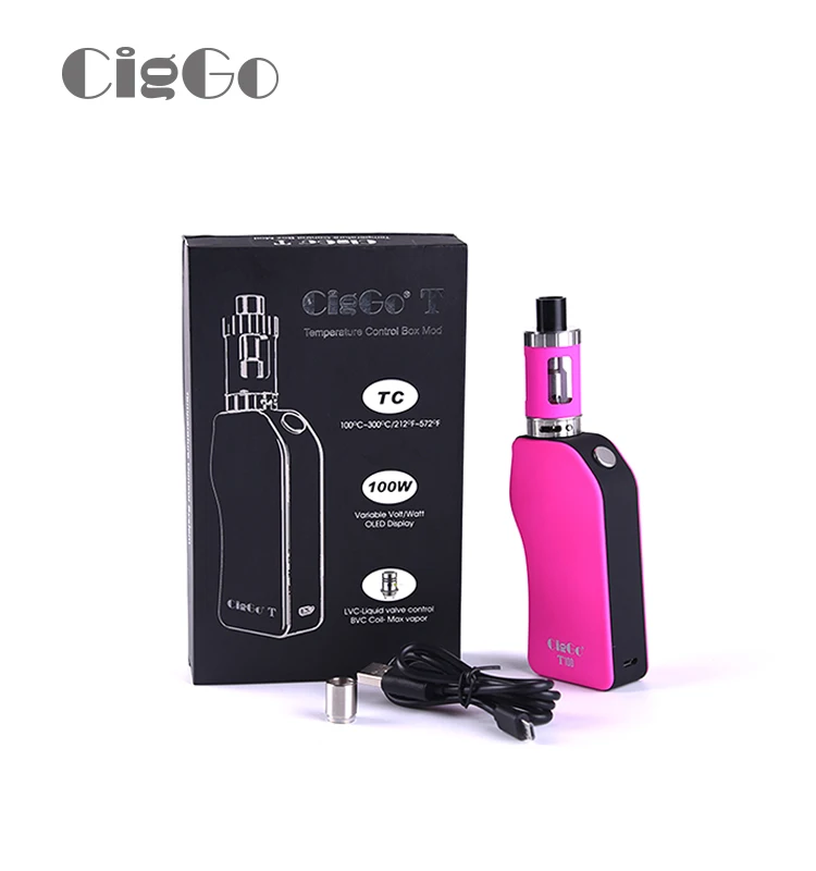 
Ecig Temperature Control vaping products CigGo T 100W vape mod 