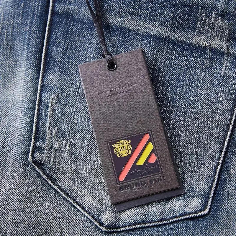 Экологически чистые толстые крафт-бумажные печатные фирменные бирки для одежды этикетки для одежды