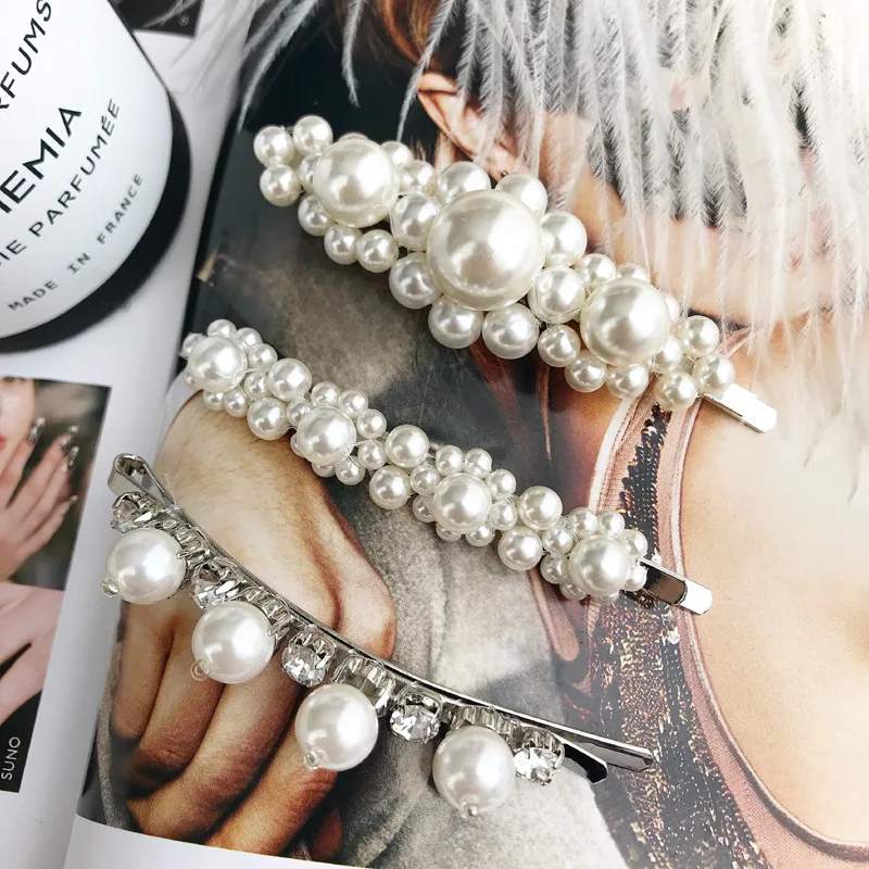 JX015 Huilin ювелирные изделия, Европейская мода, просто нежный жемчуг, ракушка, цветок, заколка для волос с белым жемчугом для девушек, женщин