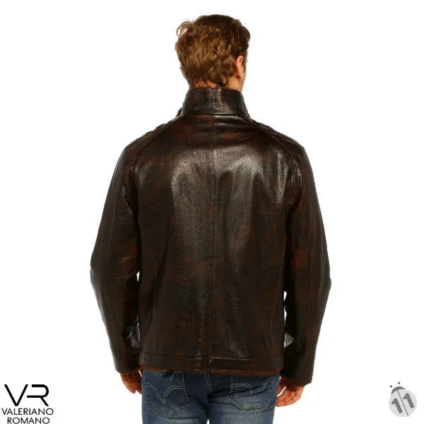 Leather Jacket With Fur Brand Valeriano Romano