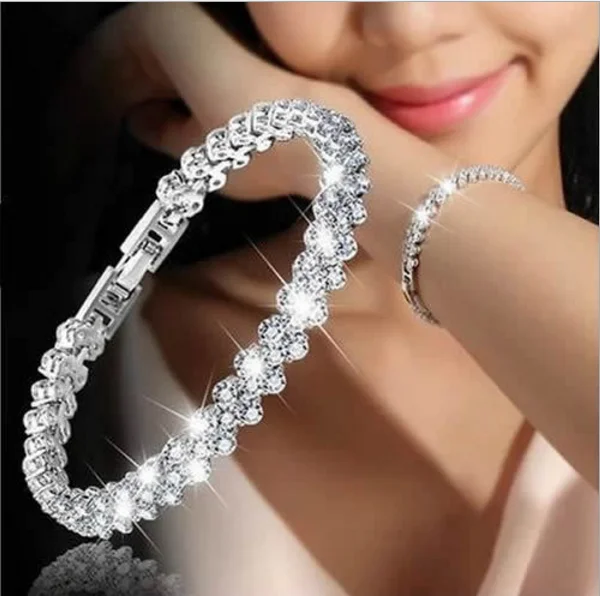 Explosions ladies zircon crystal bracelet ring exquisite luxury fashion jewelry diamond alloy bracelet