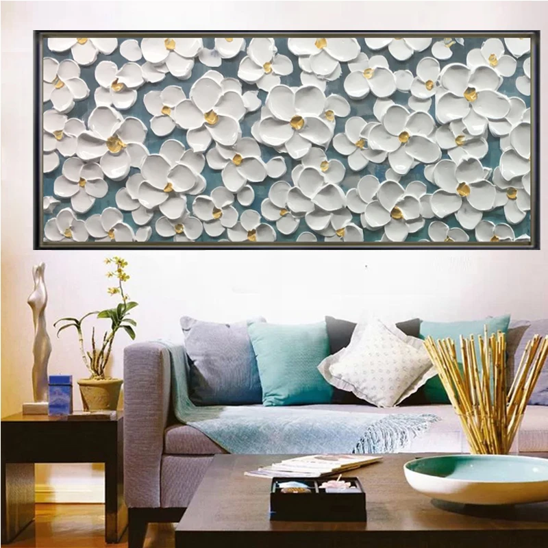 Promotional 3d handmade flower canvas wall art oil painting acrylic paints for painting