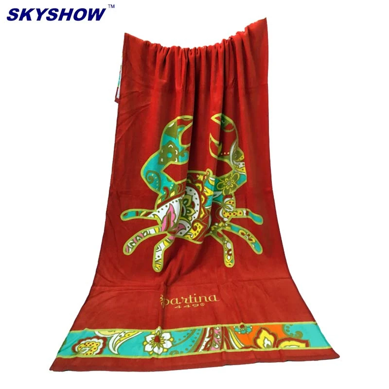 Custom Printed Beach Towel With Inflatable Pillow Cotton Towel