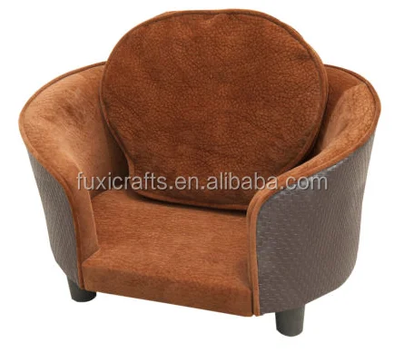 
PawHut Luxury Pet Sofa Bed Dog Cat Plush Couch Lounge w/ Cushion Brown 