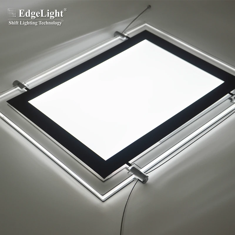 Edgelight CF5 customized sizes double sides slim led acrylic magnetic digital photo frame with led light strip