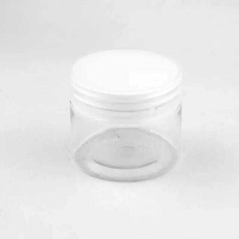250ml 8 oz wholesale PET transparent food plastic jar with aluminum cap
