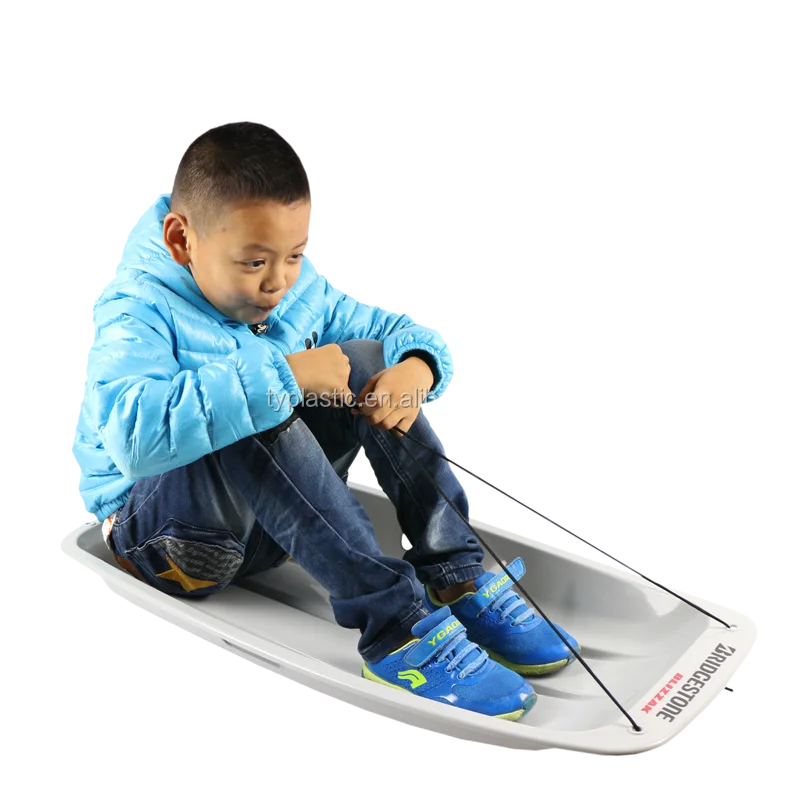 2017 Version Outdoor Winter Product Customized Logo Large Plastic Snow Sled boat with rope for Kids