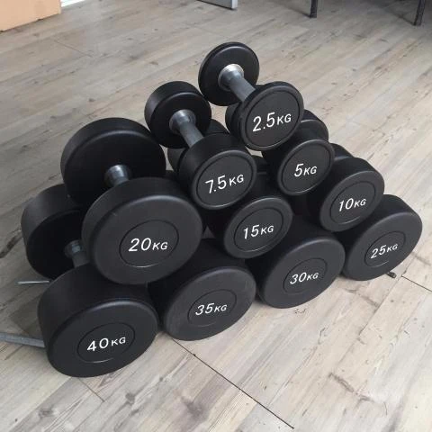 2018 Hot Selling Gym Equipment Weight lifting Rubber Round Dumbbell Set For FitnessTraining