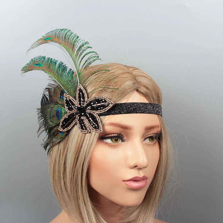 
Peacock hair decoration party wedding feather headband for women 