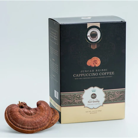 Бесплатный образец, органический Золотой экстракт Ganoderma Reishi, капучино, мгновенный кофе