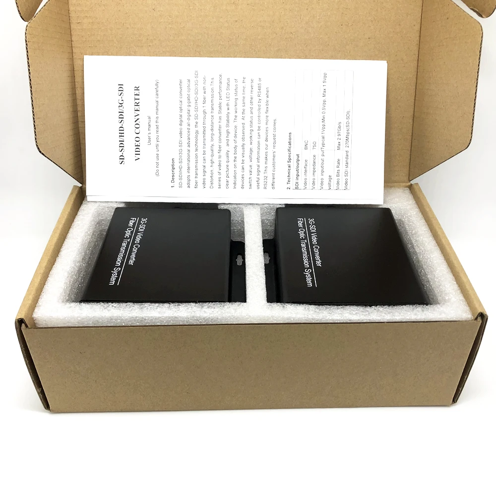 SD-SDI/HD-SDI/3G-SDI video over 1 single core fiber optic converter hd-sdi video transmitter