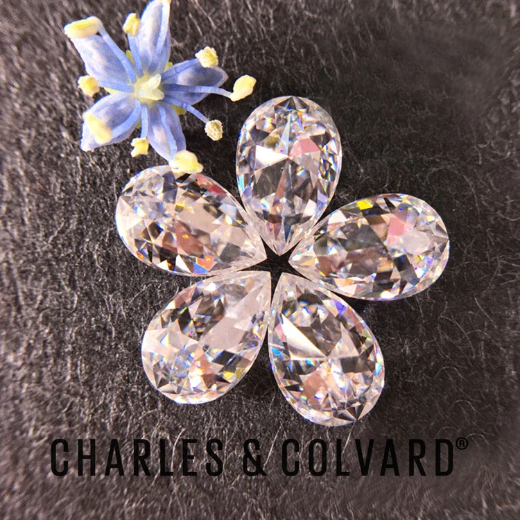 
Original Charles Colvard Colorless Moissanite VVS DEF Color Pear Cut Forever One Moissanite Lab Diamond Loose Gemstone 