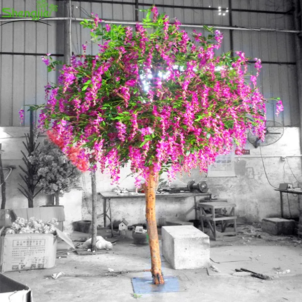 Wholesale best design indoor decorative artificial silk wisteria wedding wishing tree