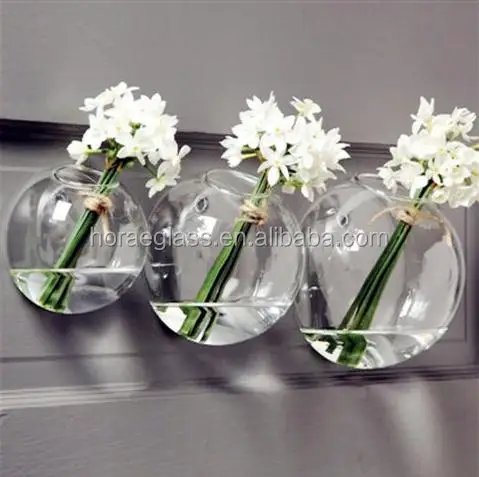 Handmade Hanging Wall Glass Creative wall hanging glass vase Hydroponic plant vase Home wall vase