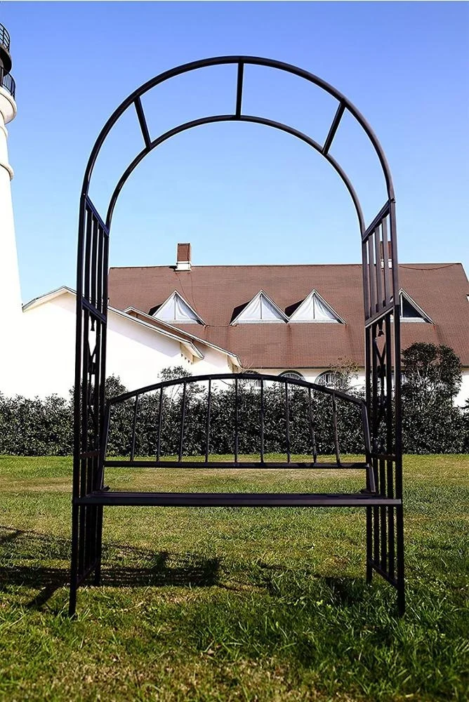 Садовый цветок, кованая железная Арка с сиденьем