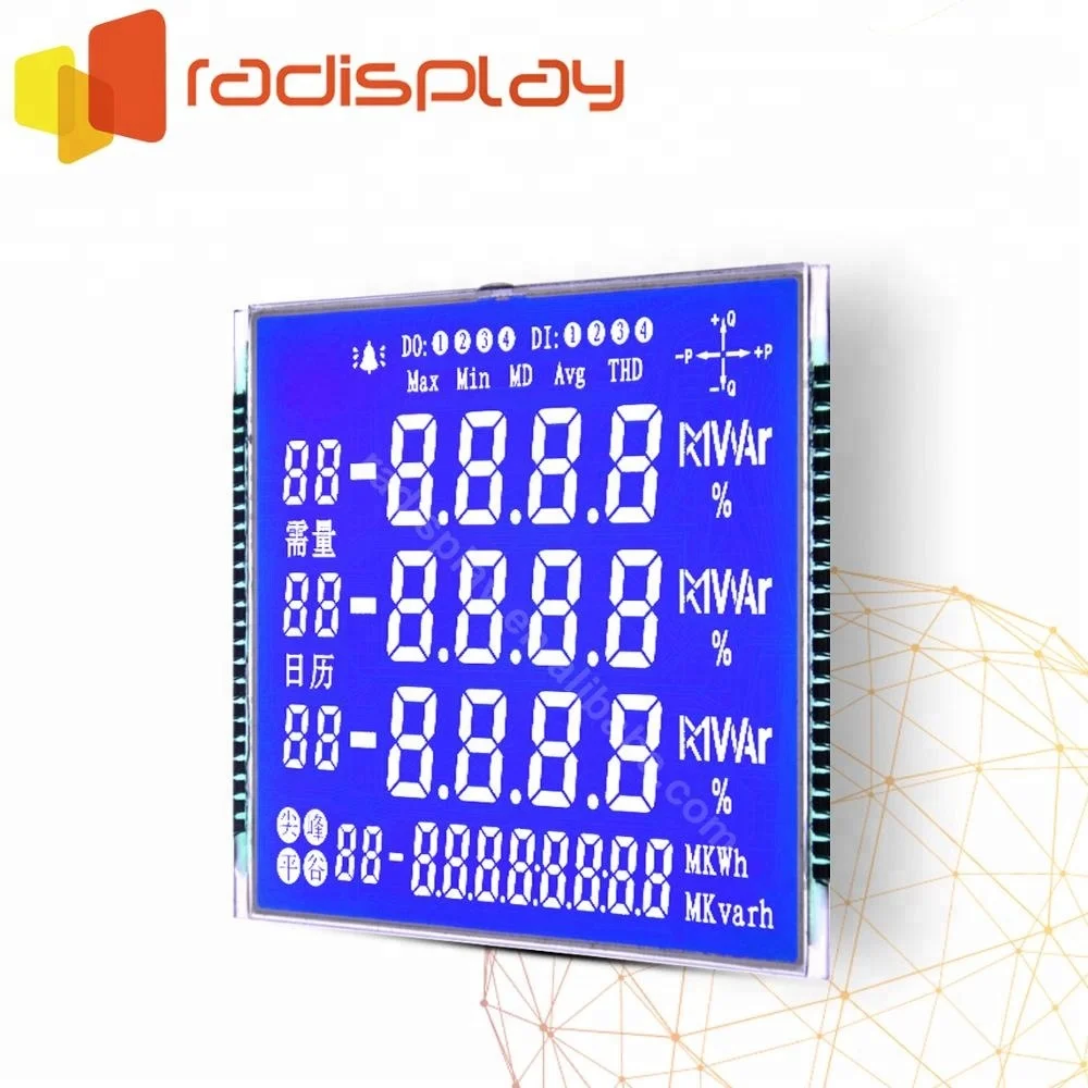 
Monochrome Custom Segment Lcd Display For Energy Meter 